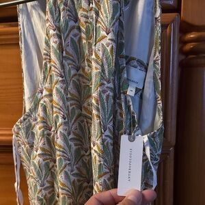 Anthropologie Multicolor Leaf Print Dress